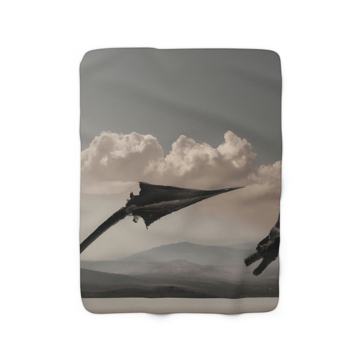 "A Warrior's Last Stand: The Battle Against the Metal Dragon" - The Alien Sherpa Fleece Blanket