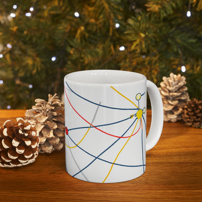 "Exploring the Dynamic Topology: Artful Visualization of a Network Structure." - The Alien Ceramic Mug 11 oz