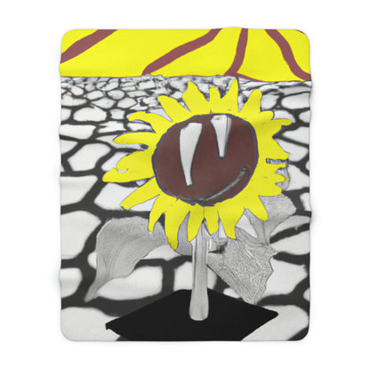 "A Sunflower Withering on a Parched Field" - The Alien Sherpa Fleece Blanket