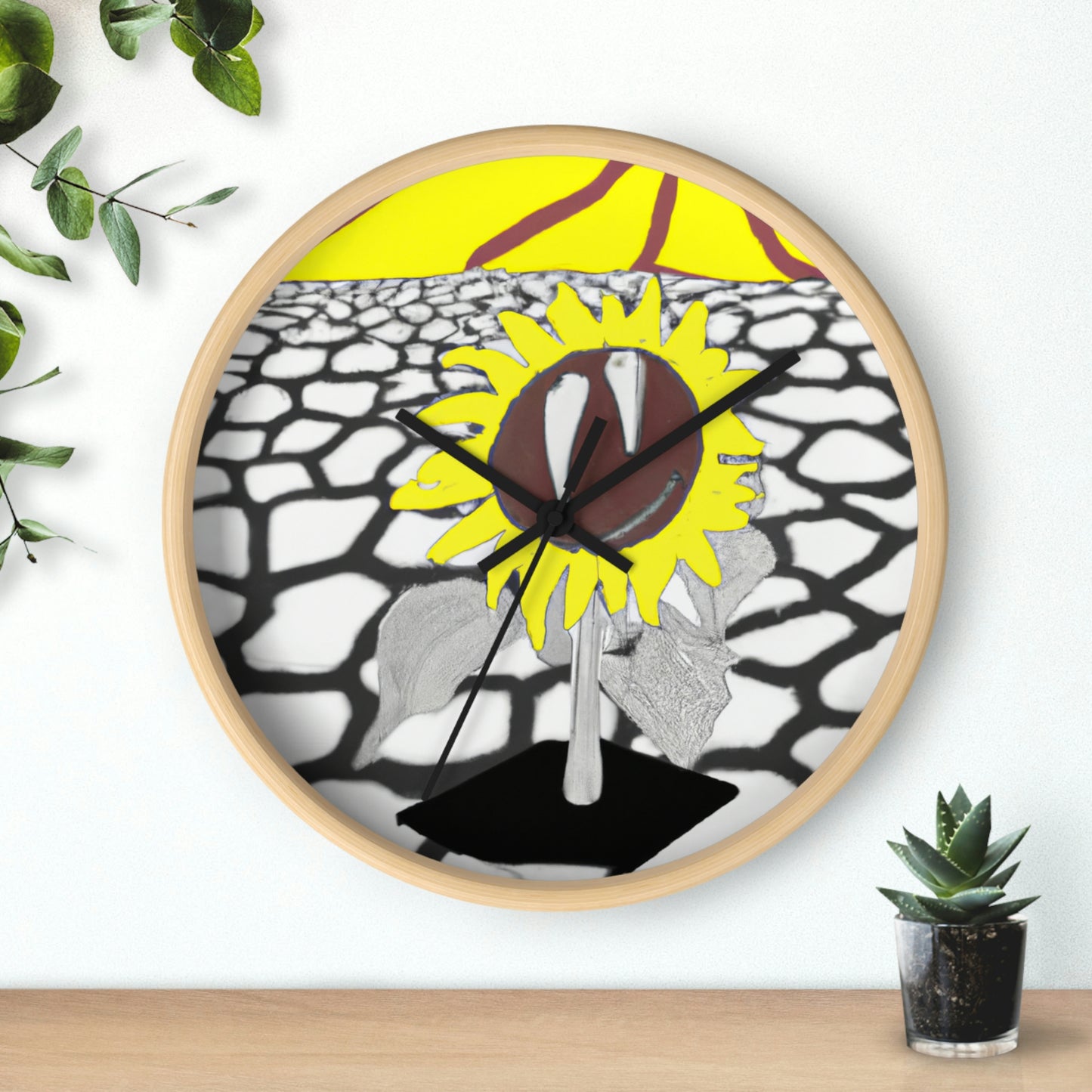 "Un girasol que se marchita en un campo reseco" - El reloj de pared alienígena