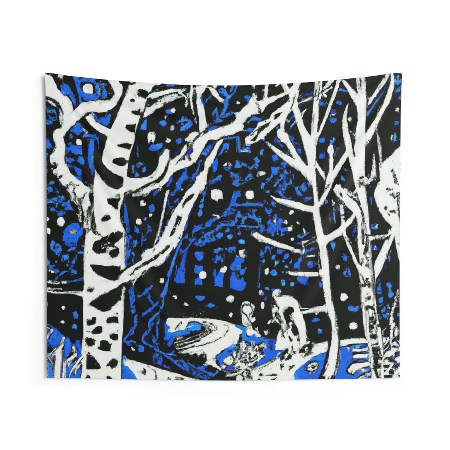 Snowy Forest Night: A Fairytale Odyssey - The Alien Wall Tapestries