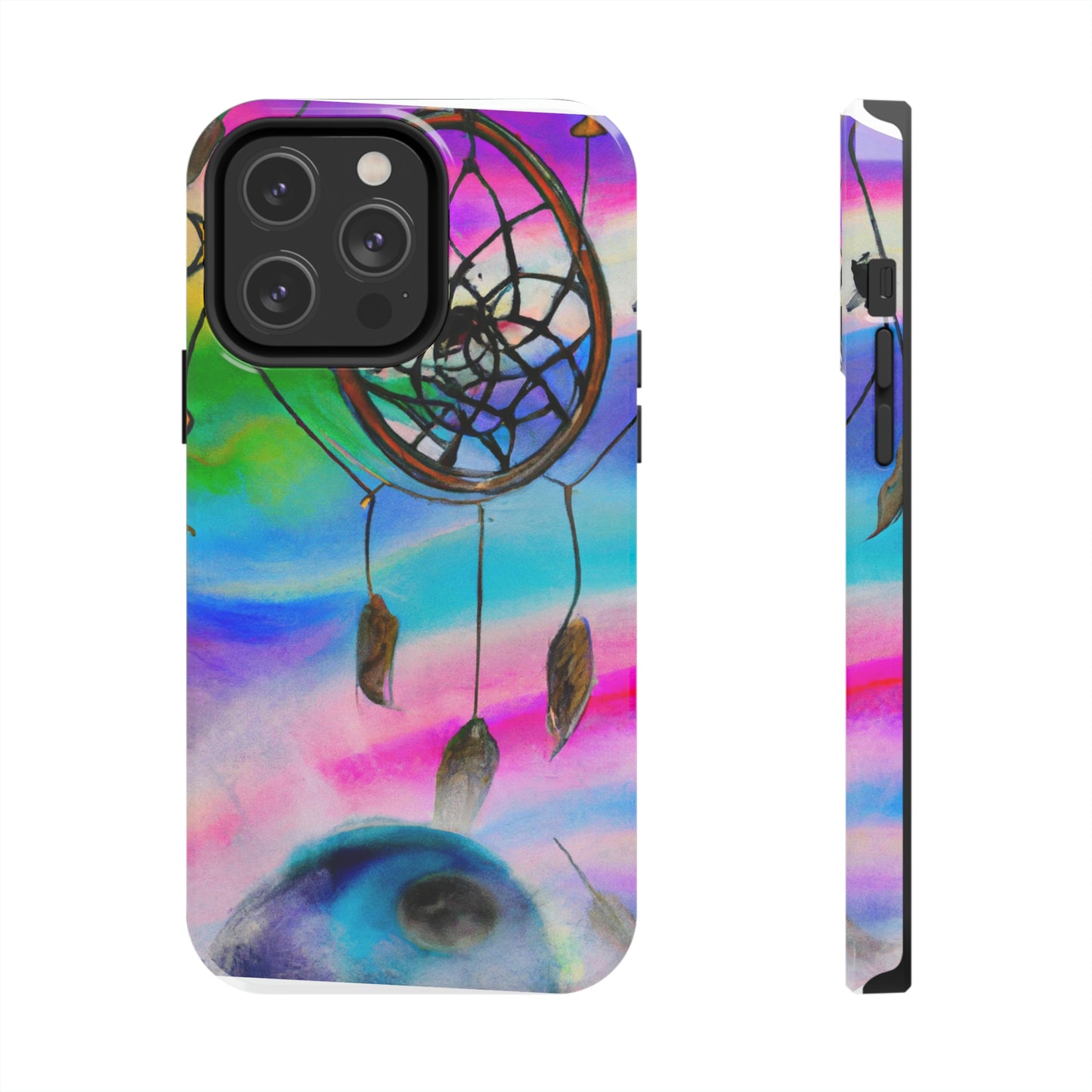 "A Galaxy of Dreams: A Colorful Dreamcatcher Captures Falling Stardust" - The Alien Tough Phone Cases