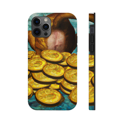 "Feline Fortune in a Foliage of Finances" - Die Alien Tough Phone Cases