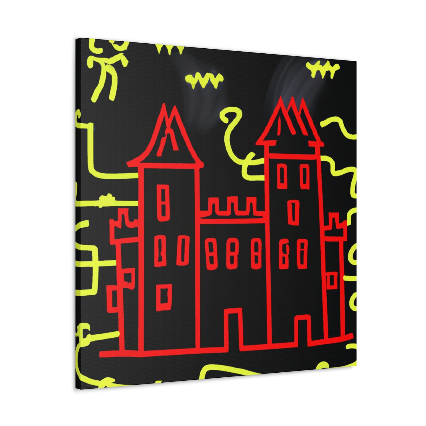 "A Haunted Shadow: The Dark Secrets of the Old Castle on a Gloomy Night" - The Alien Canva