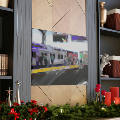 "Harboring the Hustle: Capturing the Vibrancy of the Train Station" - Canvas