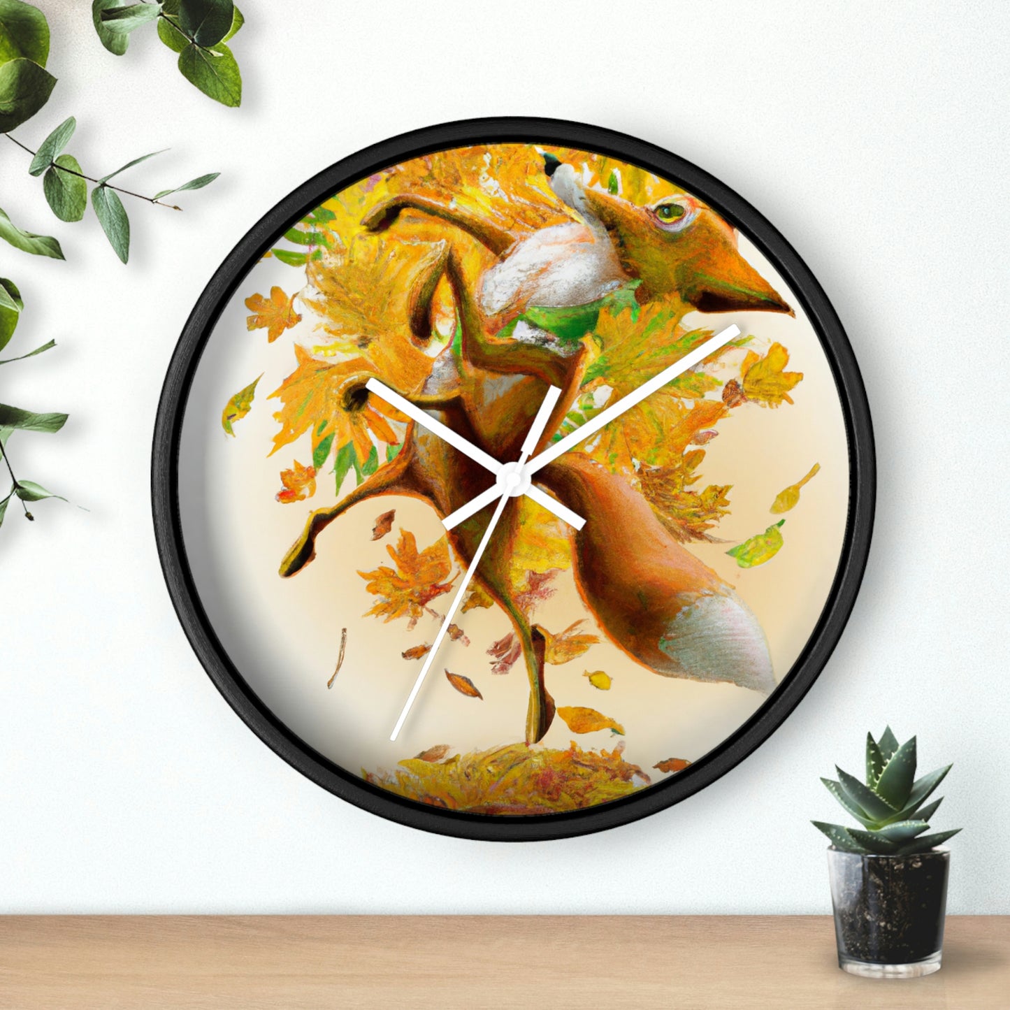 "Autumnal Adventure: A Fox's Mischief" - The Alien Wall Clock