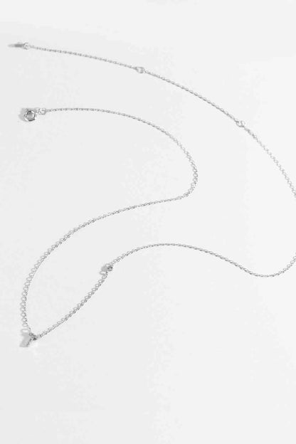 Q To U Halskette aus 925er Sterlingsilber mit Zirkon