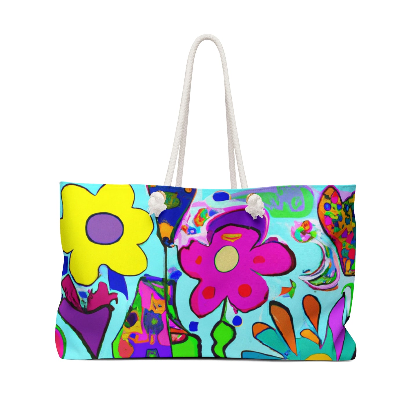 "A Mystical Garden of Rainbow Petals" - The Alien Weekender Bag