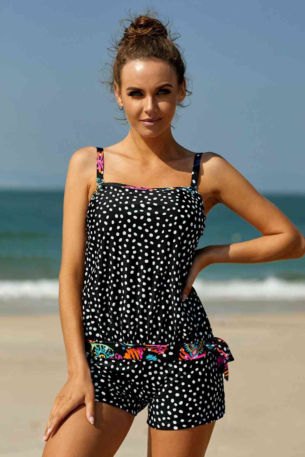 Bedrucktes Tankini-Set zum Binden