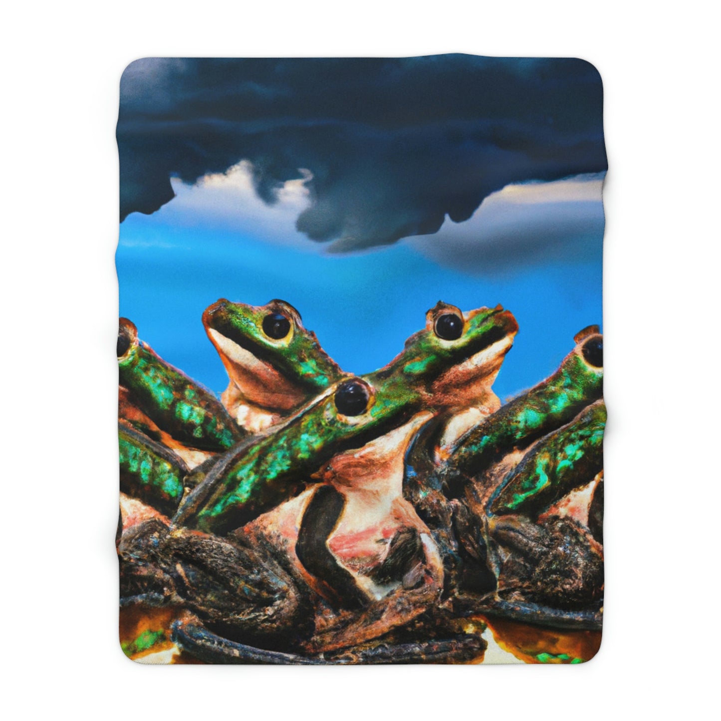 "A Frog Chorus in the Thunderstorm" - The Alien Sherpa Fleece Blanket