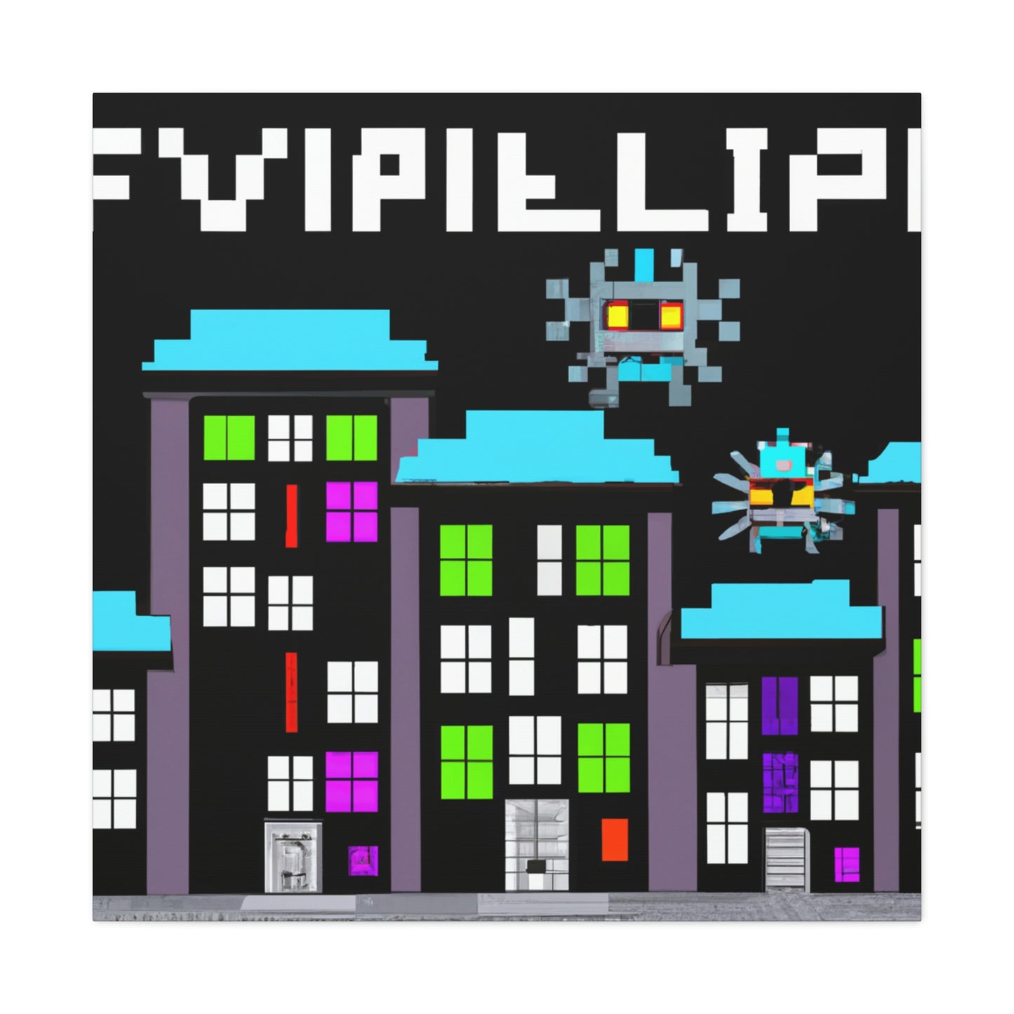 "City Defenders: Creative Space Invaders" - The Alien Canva