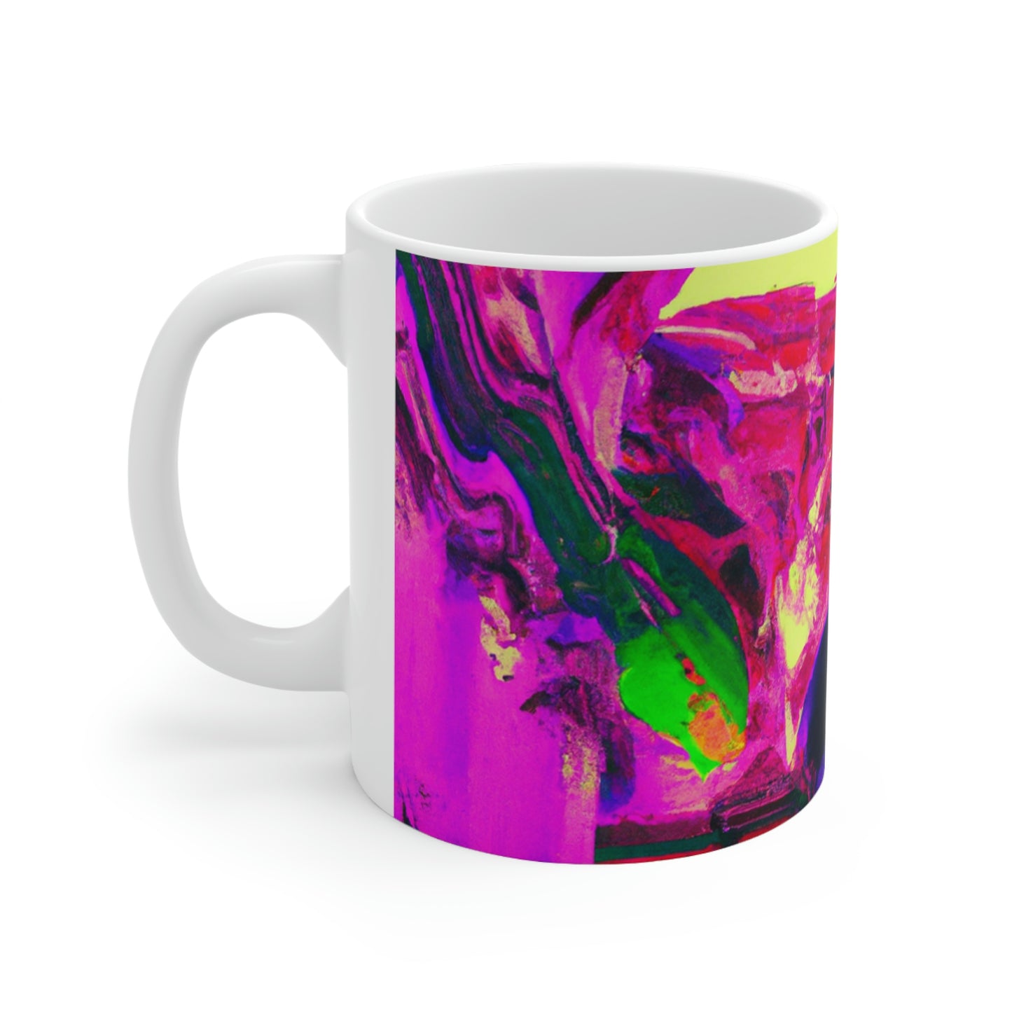 Locura mística: colores locos en la catedral olvidada - Taza de cerámica The Alien 11 oz