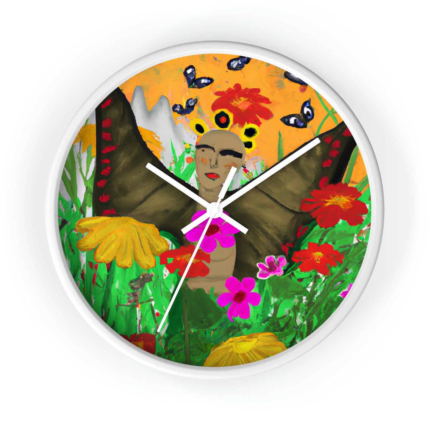 "Butterfly Ballet in the Wildflower Meadow" - The Alien Wall Clock