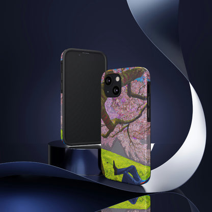 "Ein Moment der Ruhe unter den Kirschblüten" - Die Alien Tough Phone Cases