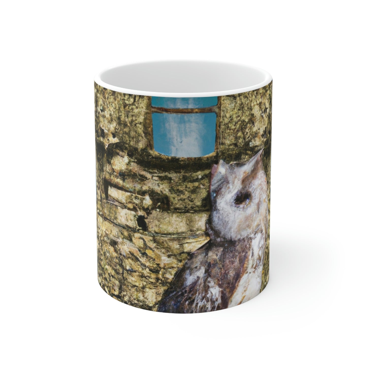 "A Sentinal Among Ruins: An Unstirred Owl's Perch" - The Alien Ceramic Mug 11 oz