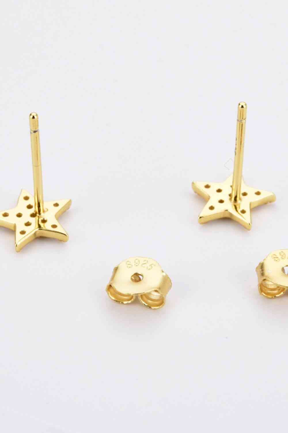 Pendientes con forma de estrella y decoración de circonitas