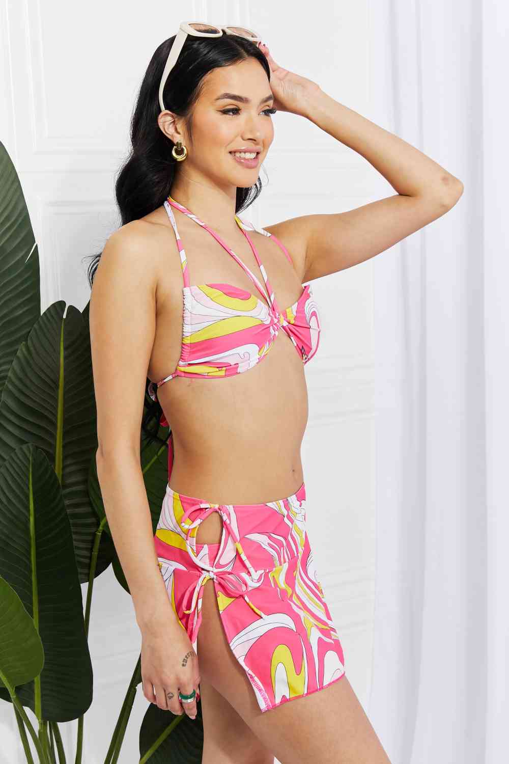 Marina West Swim Disco Dive Bandeau-Bikini und Rock-Set