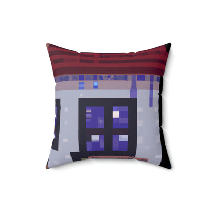 "Caper in the Mansion: A Raccoon's Adventure" - The Alien Square Pillow