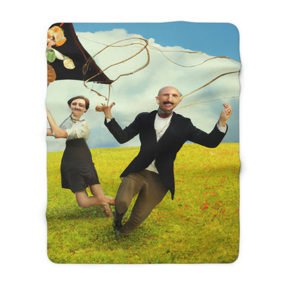 "A Kite Day in the Meadow" - The Alien Sherpa Fleece Blanket