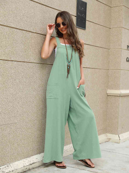 Square Neck Sleeveless Jumpsuit