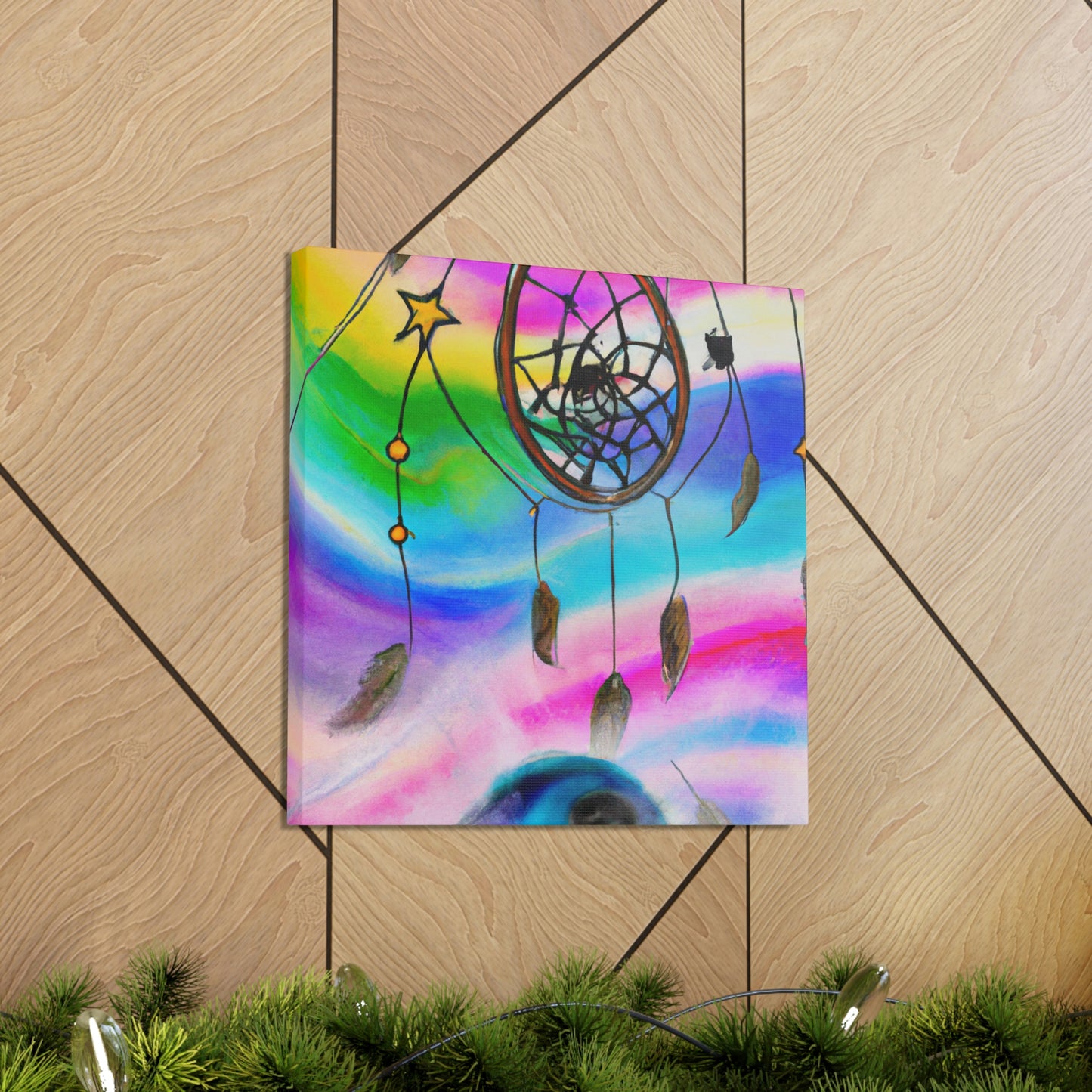 "A Galaxy of Dreams: A Colorful Dreamcatcher Captures Falling Stardust" - The Alien Canva