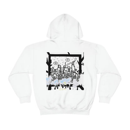 "Ghostly Haze: The Forgotten City". - The Alien Unisex Hoodie