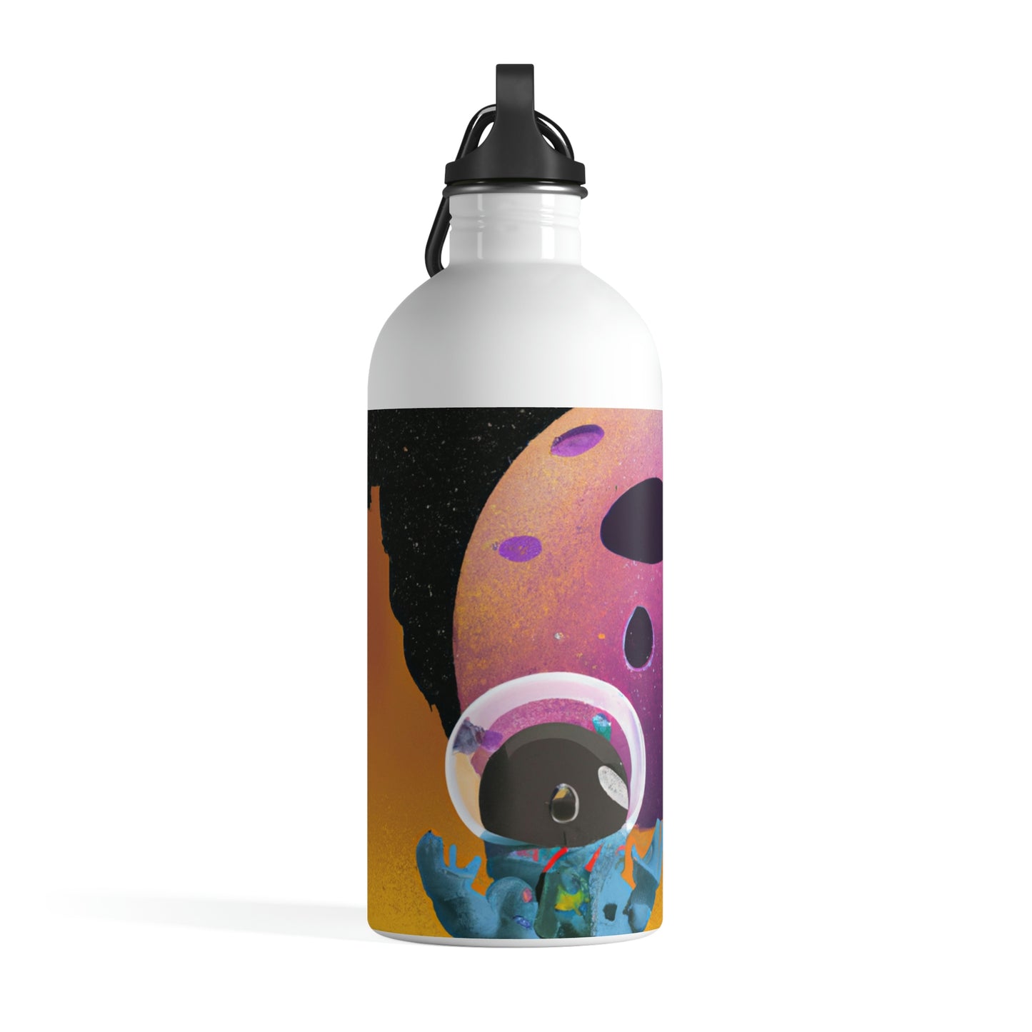 "Exploring the Unknown: The Adventures of a Space Captain and the Mysterious Planet" - The Alien Stainless Steel Water Bottle