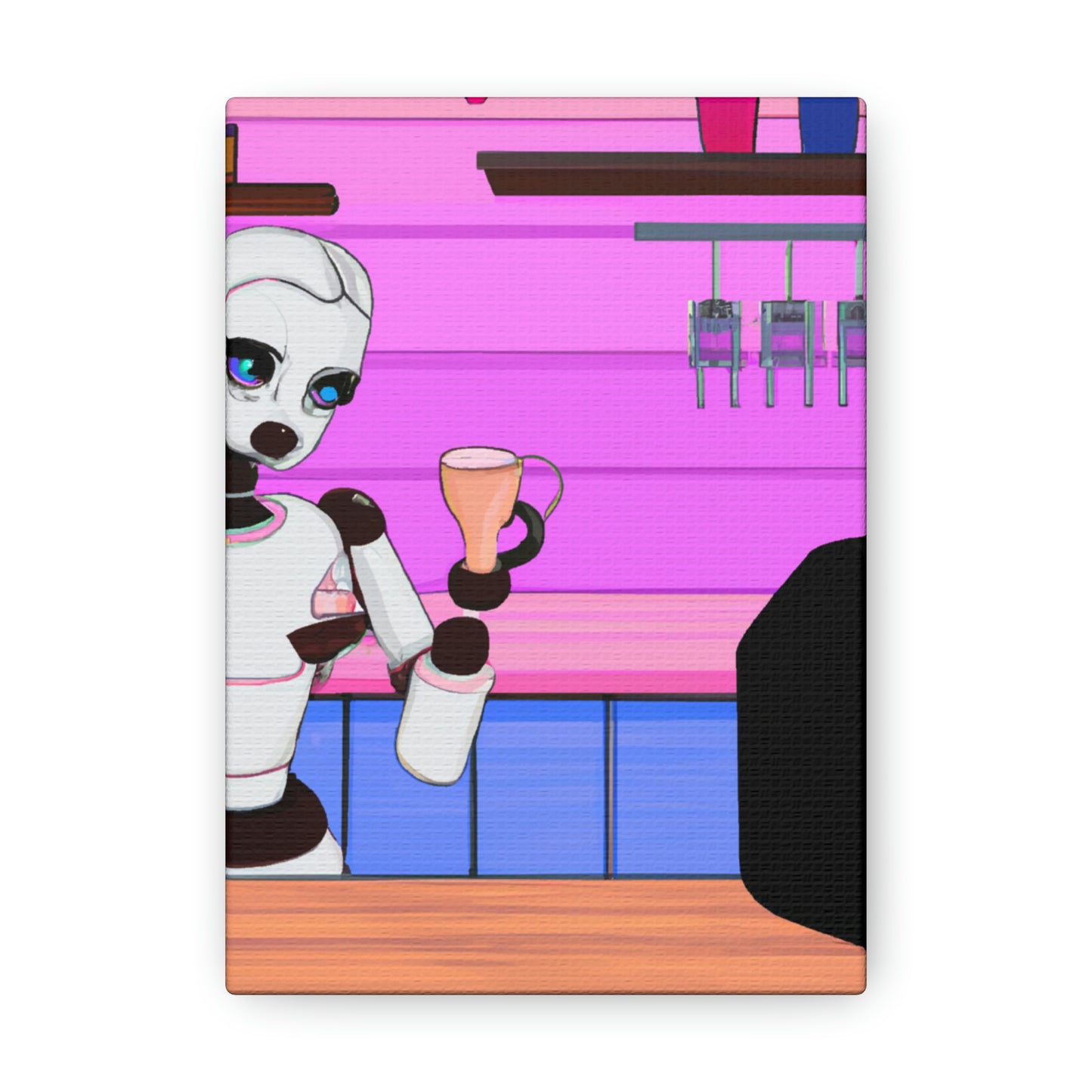 "Robo en una tierra extraña: el viaje del barista" - The Alien Canva