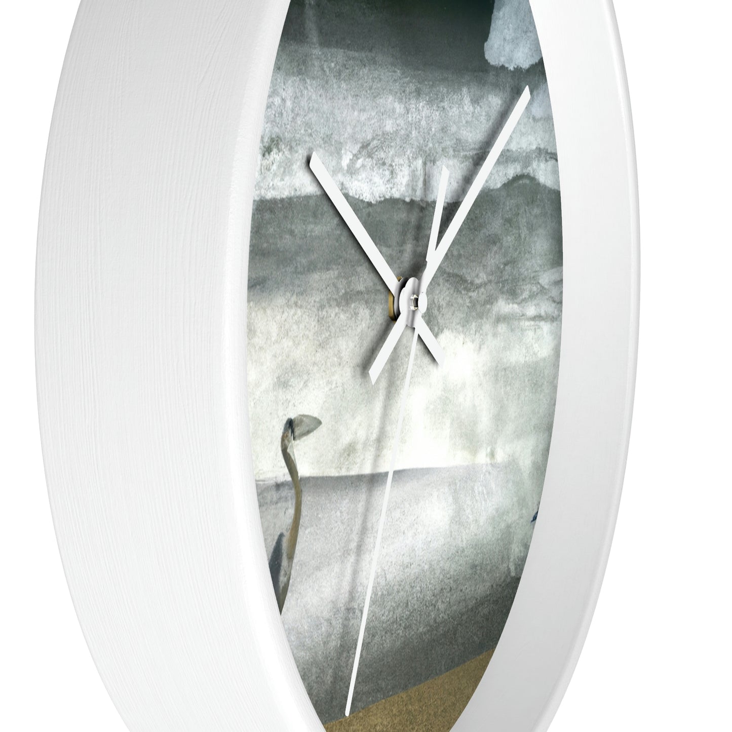 "A Sea of Turmoil: A Heron's Restlessness". - The Alien Wall Clock