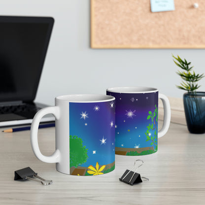 "A Celestial Garden of Color" - The Alien Ceramic Mug 11 oz