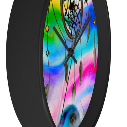 "A Galaxy of Dreams: A Colorful Dreamcatcher Captures Falling Stardust" - The Alien Wall Clock