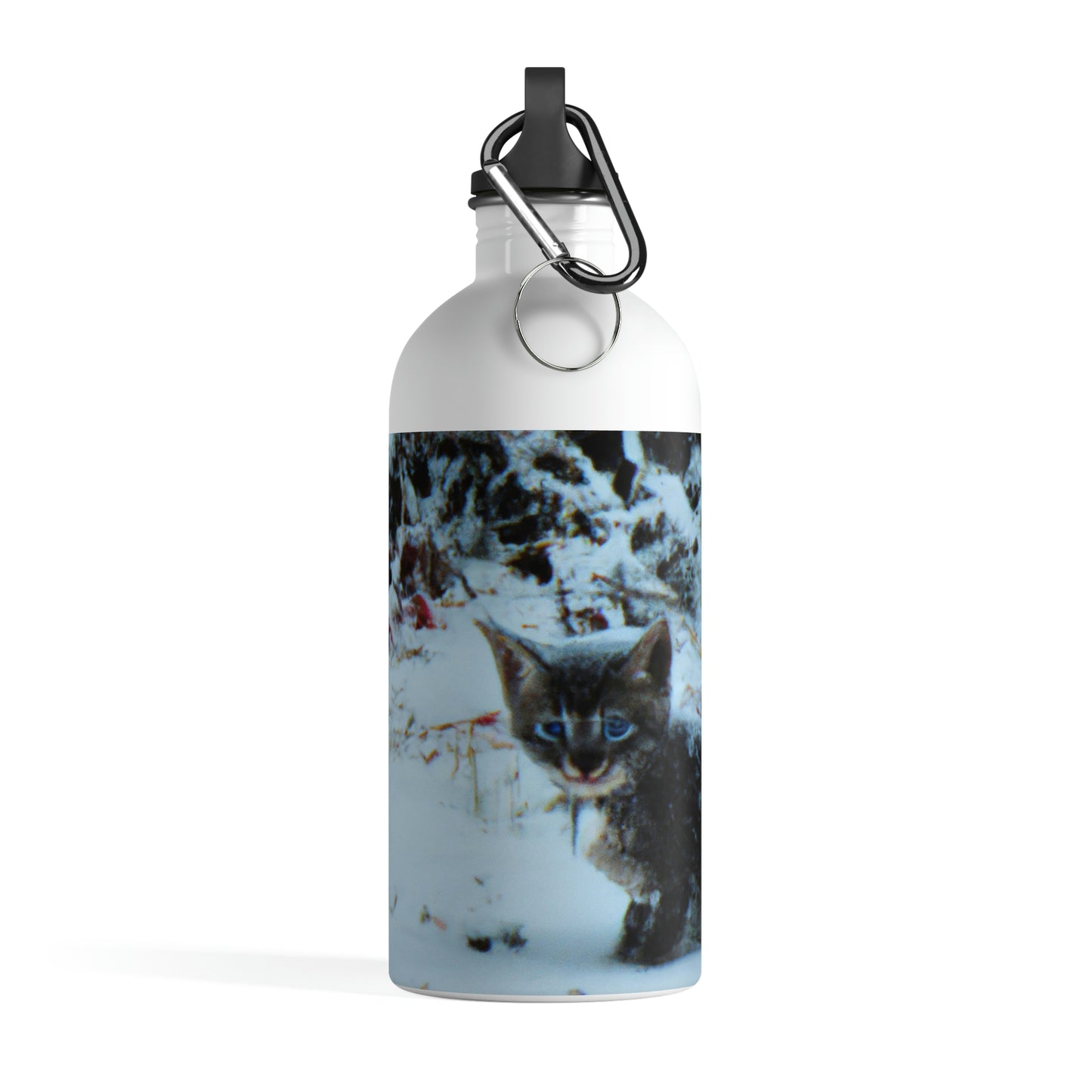 "Brave Kitten in the Frozen Storm" - The Alien Stainless Steel Water Bottle