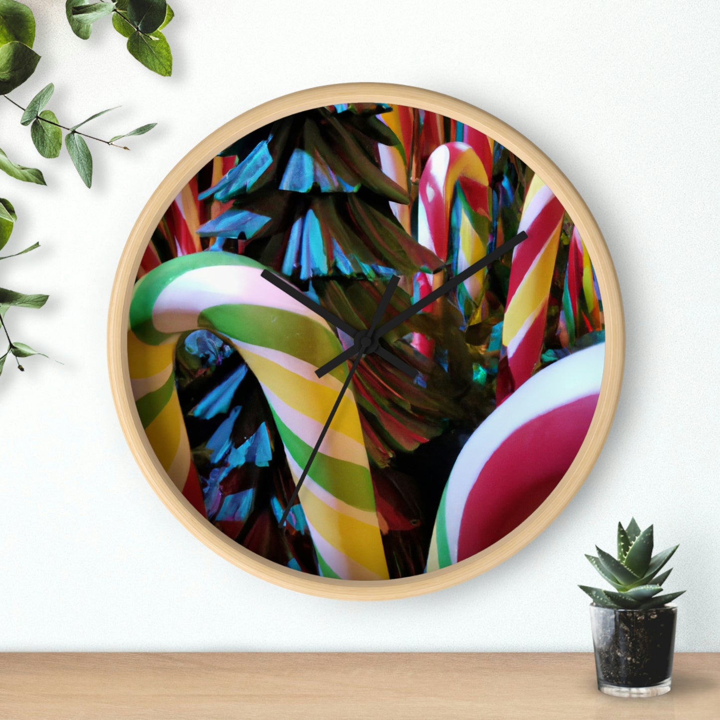 "Candy Cane Wonderland" - The Alien Wall Clock