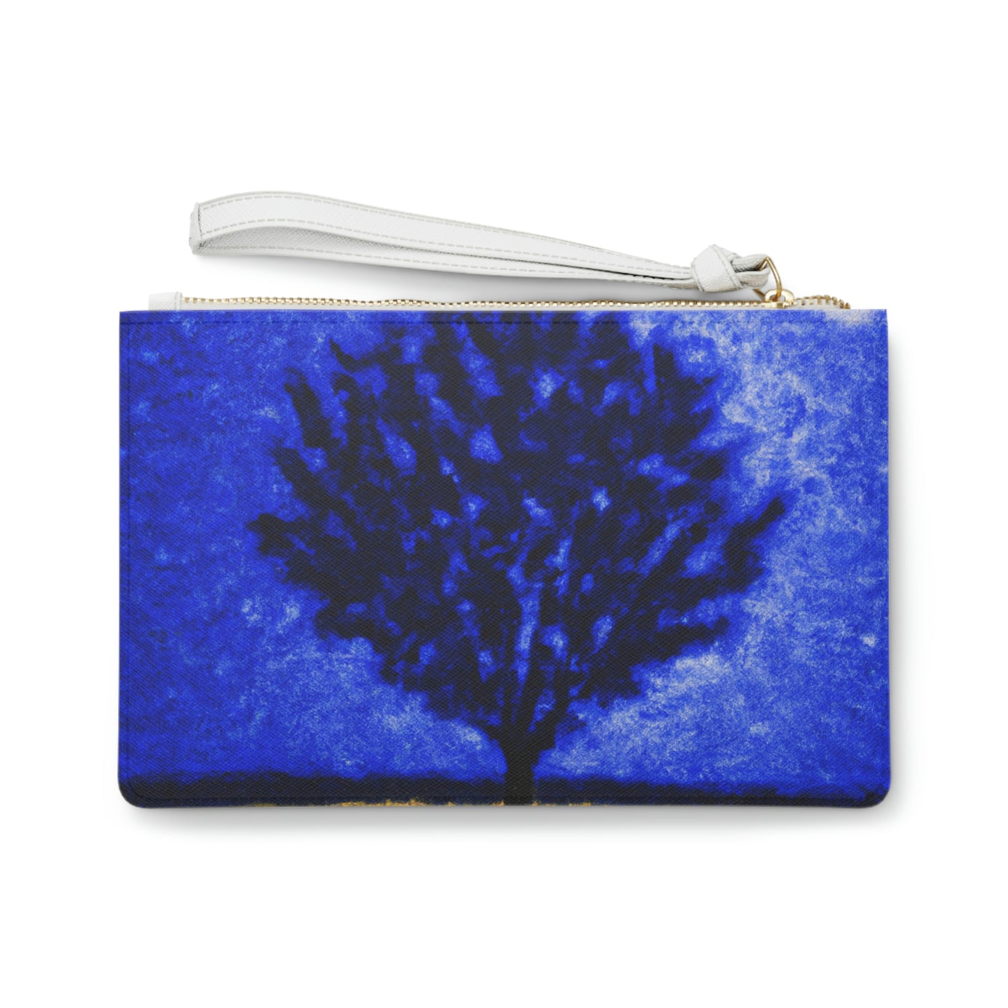 "Ein einsamer blauer Baum im Mondscheinfeld" - Die Alien Clutch Bag