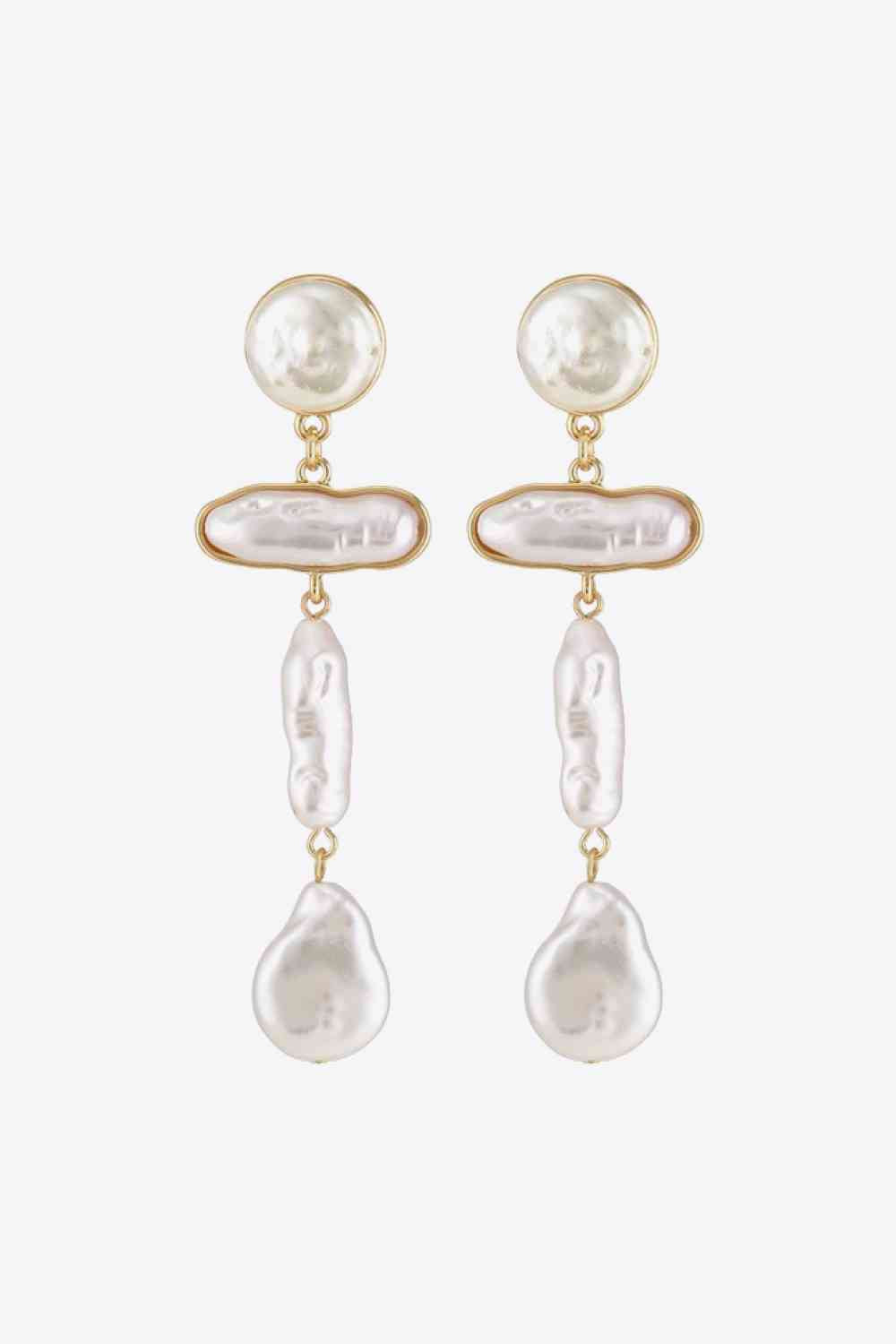Pearl Zinc Alloy Dangle Earrings