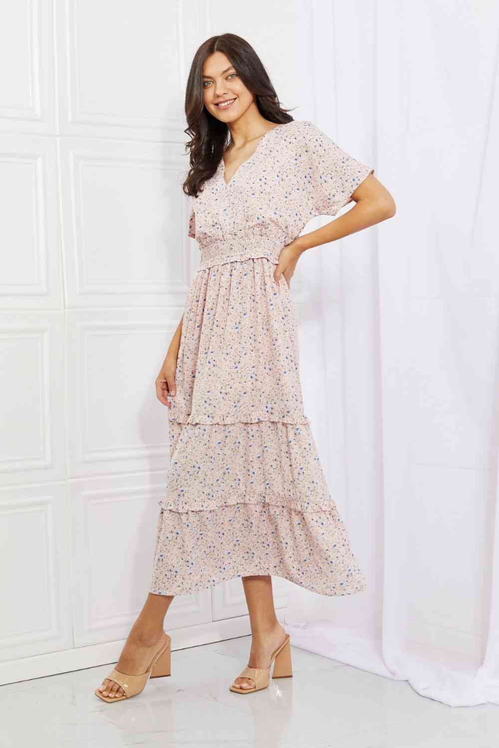 HEYSON Sweet Talk Maxikleid mit Kimonoärmeln in Blush Pink