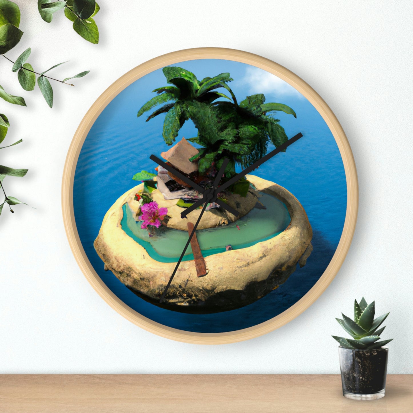 "Island Paradise in the Sky" - The Alien Wall Clock