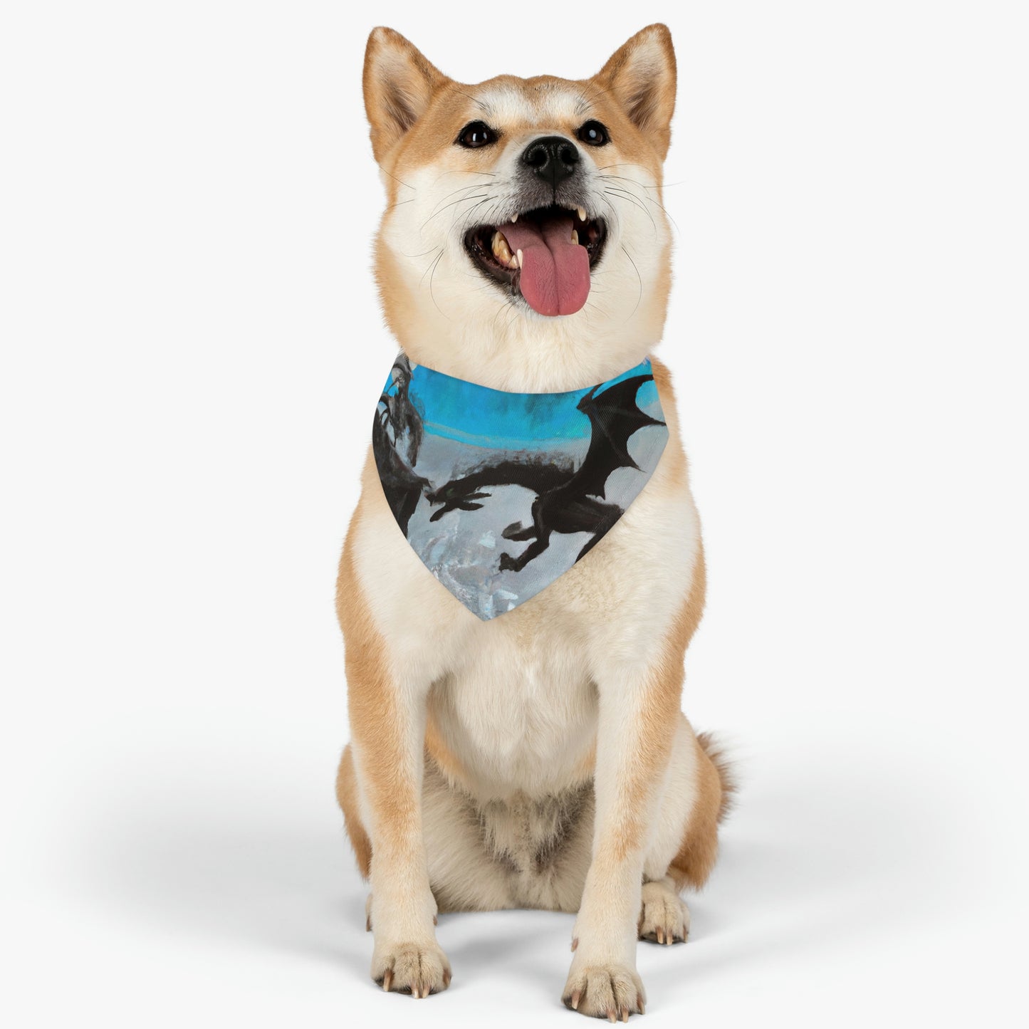 "Clash of Fire and Steel on the Moonlit Cliff" - The Alien Pet Bandana Collar