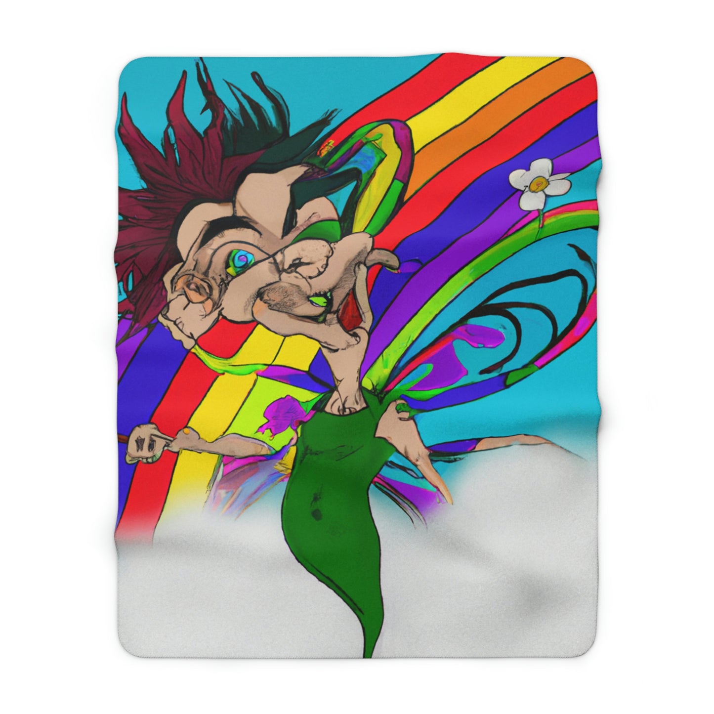 Rainbow Mischief Fairy – Die Alien Sherpa Fleecedecke