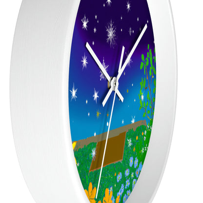 "Un jardín celestial de color" - El reloj de pared alienígena