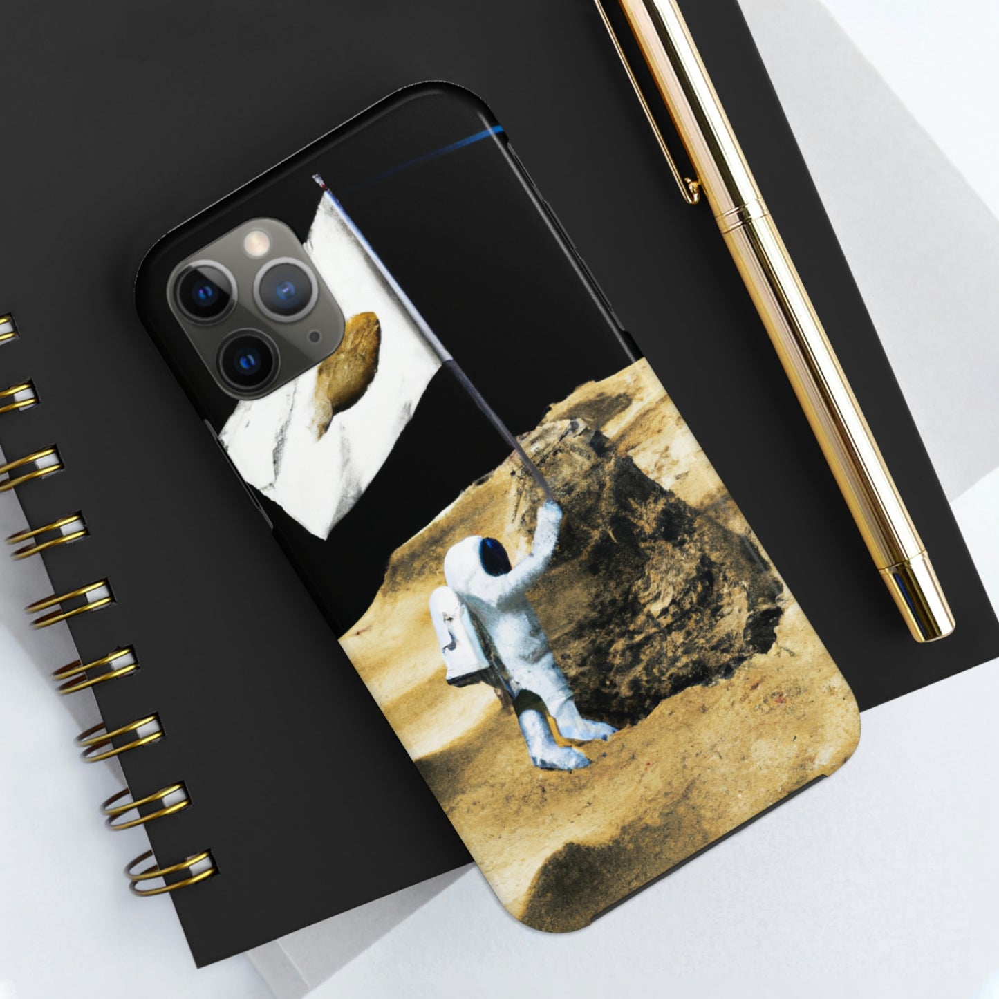 "Claiming Space: The Astronaut's Asteroid Flag Planting" - The Alien Tough Phone Cases