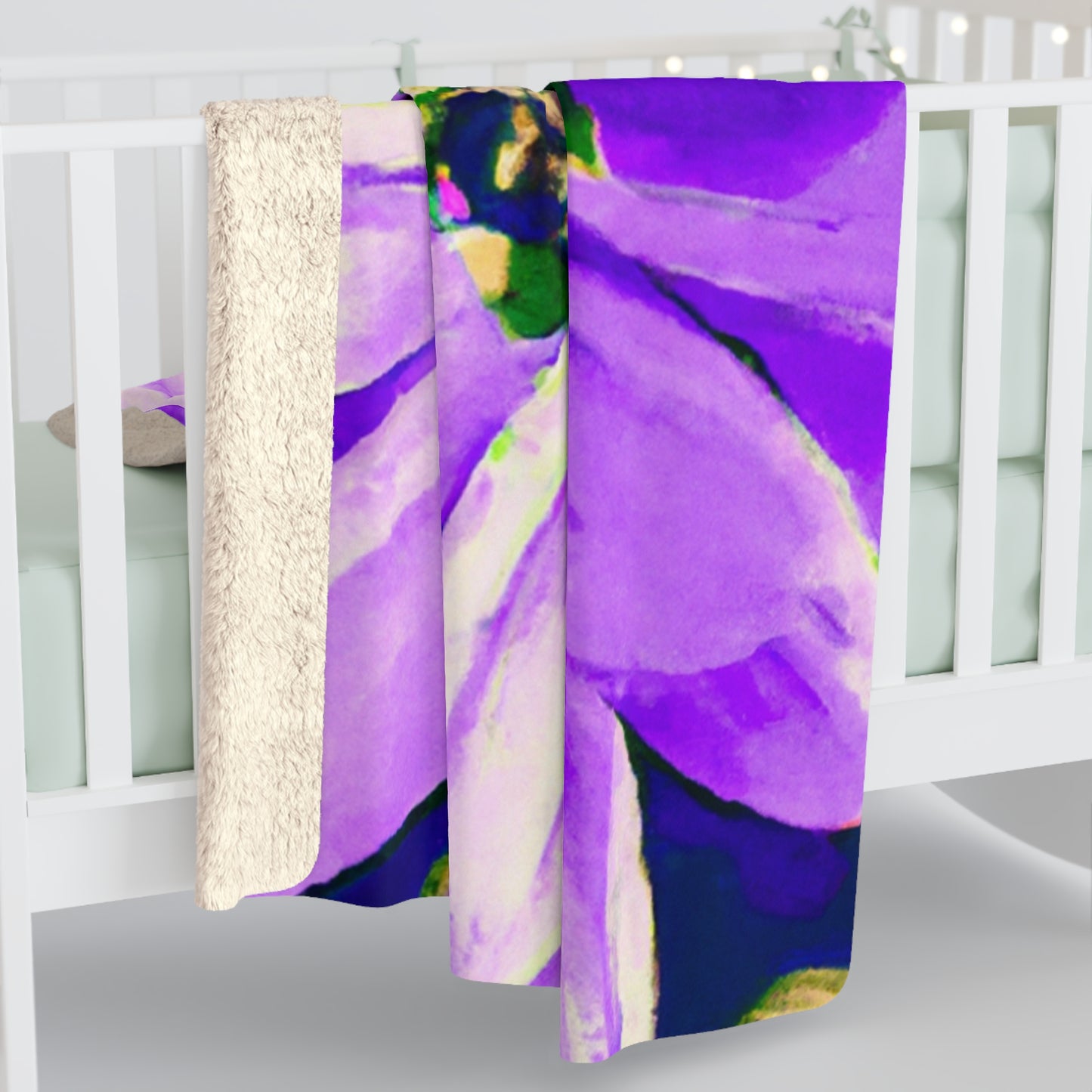 Purple Petals Popping: Create an Eye-Catching Daisy-Rose Fusion - The Alien Sherpa Fleece Blanket