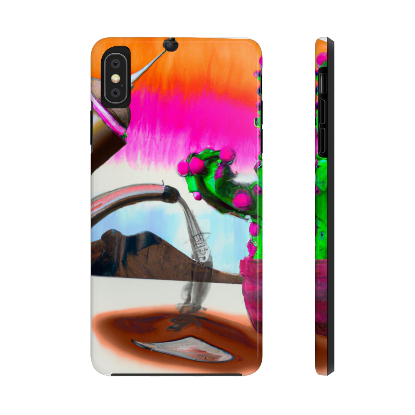 "An Awkward Caffeinated Moment: The Tale of a Bot and a Cactus" - The Alien Tough Phone Cases