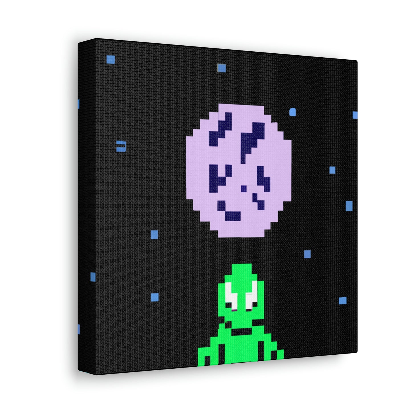 "Lonely Witness of the Night Sky" - The Alien Canva Pixel Art