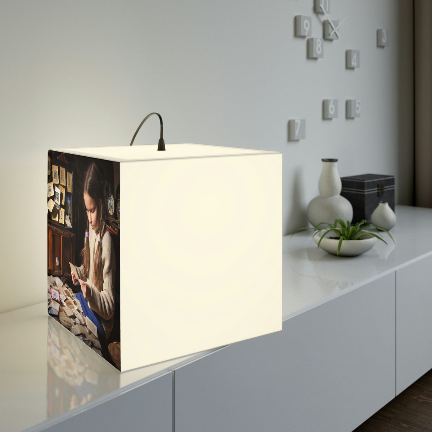 "Eine vergessene Postkarte" - Die Alien Light Cube Lampe