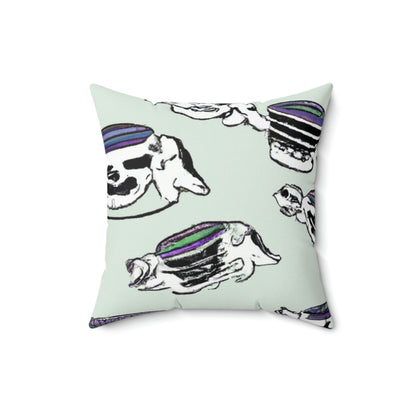 "Eine Purr-fectly Precious Tea Party Parade" - Das Alien Square Pillow