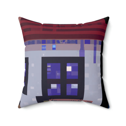 "Caper in the Mansion: A Raccoon's Adventure" - The Alien Square Pillow