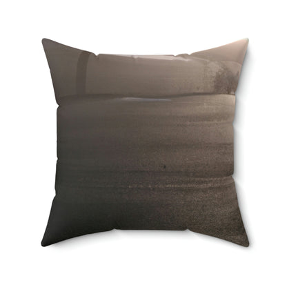 "A Gleaming Dawn in a Misty City". - The Alien Square Pillow