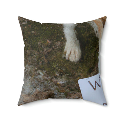 "A Heartbreaking Search: The Lost Dog's Plea for Reunion" - The Alien Square Pillow