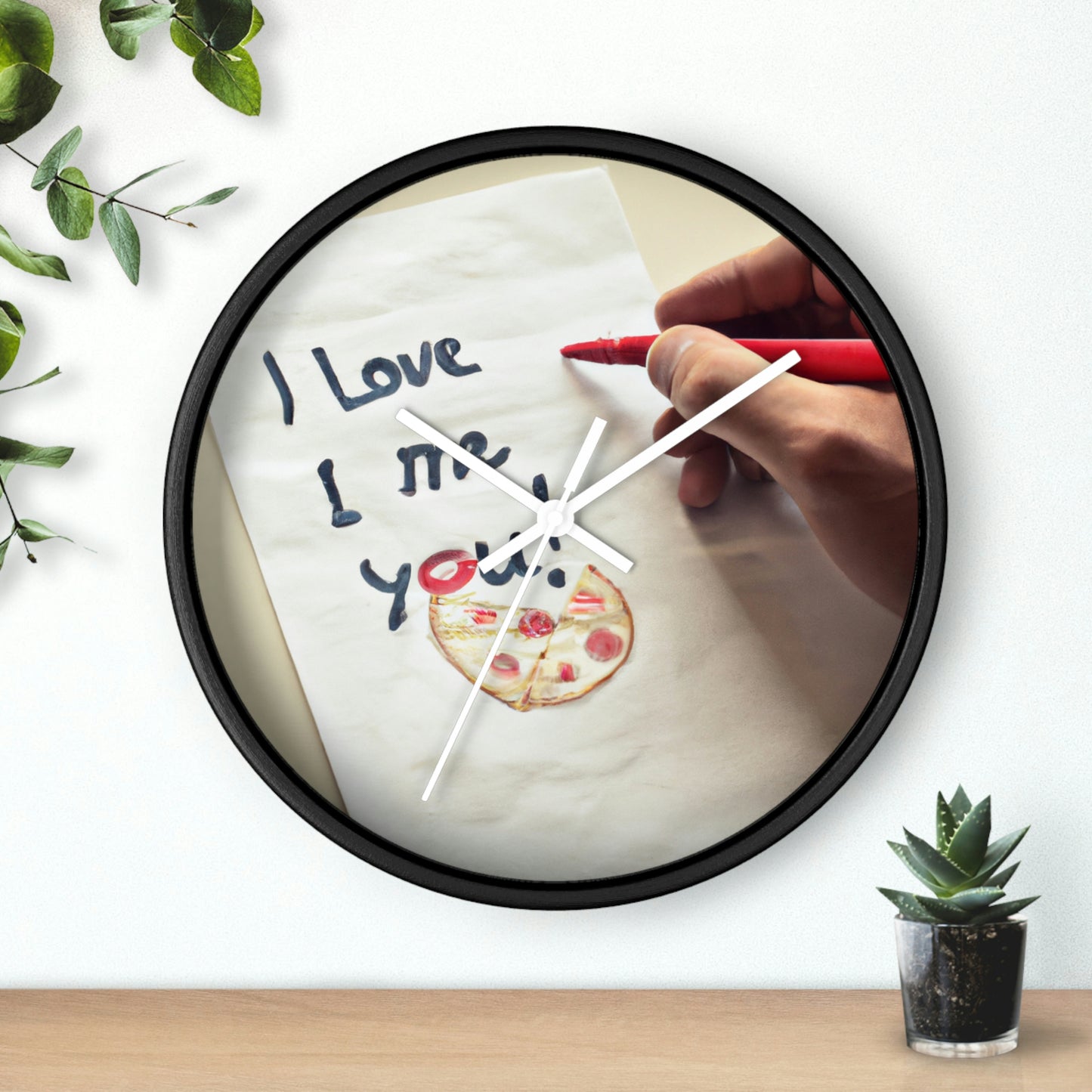 "Una carta de amor amante de la pizza" - El reloj de pared alienígena